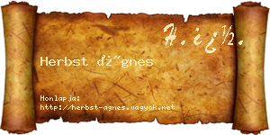 Herbst Ágnes névjegykártya